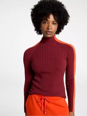 NWT Calia Mixed Stitch Turtleneck Sweater | Deep Merlot | Size S